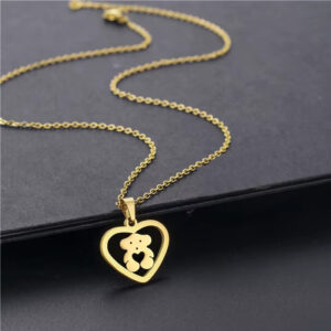 Collar corazón oso