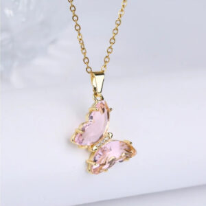 Collar mariposa de cristal