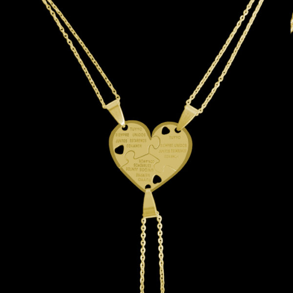 Collar 3 amistades corazón