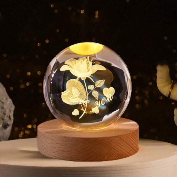 Lámpara bola de cristal (rosa) - Imagen 2